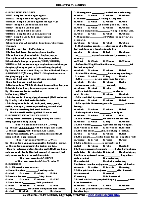 Bài tập Chuyên đề Relative clauses